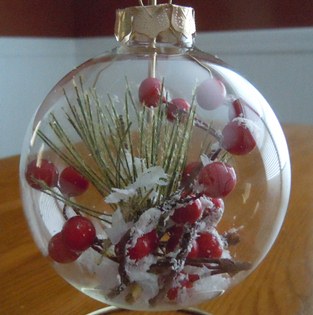 snow berry glass ball ornament